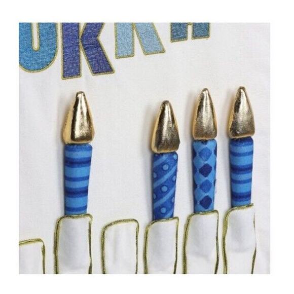 Hanging Fabric Menorah and Candle Set Kids Members Mark Judaism Hanukkah NEW - Picture 7 of 9